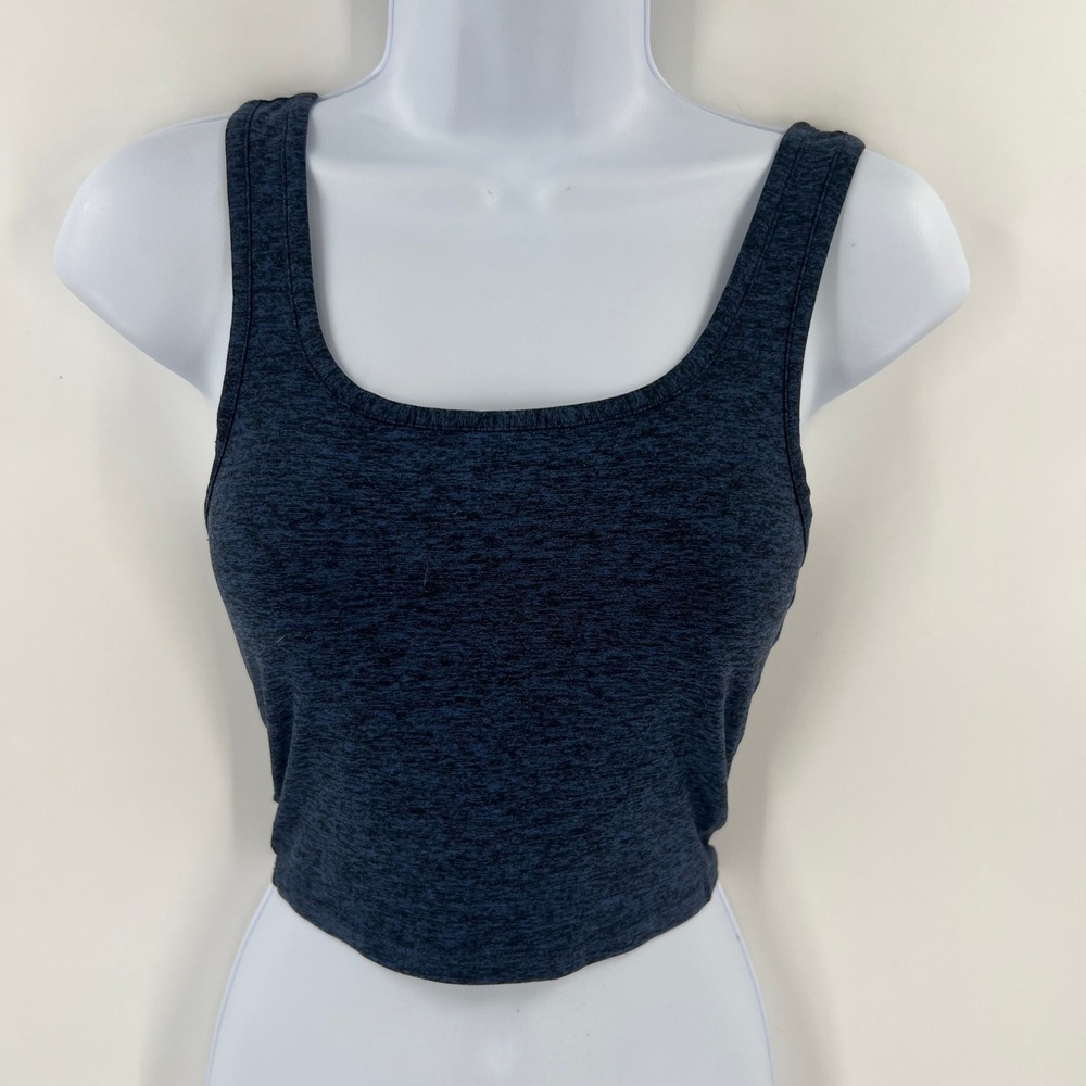 Outdoor Voices Cropped Tank Top‎ XS Heather Blue Yoga Minimalist Activewear